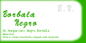 borbala negro business card