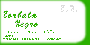 borbala negro business card